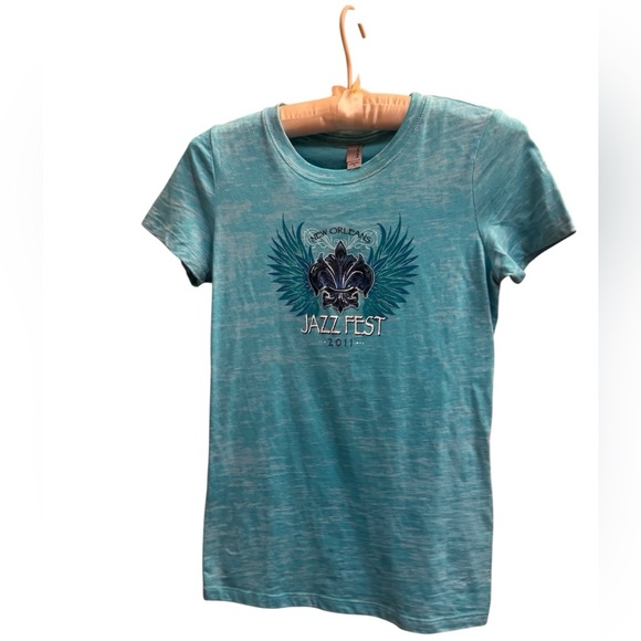 VINTAGE JAZZ FEST 2011 New Orleans Concert Women’s Tee Blue Size SM Iconic EUC - Picture 1 of 8
